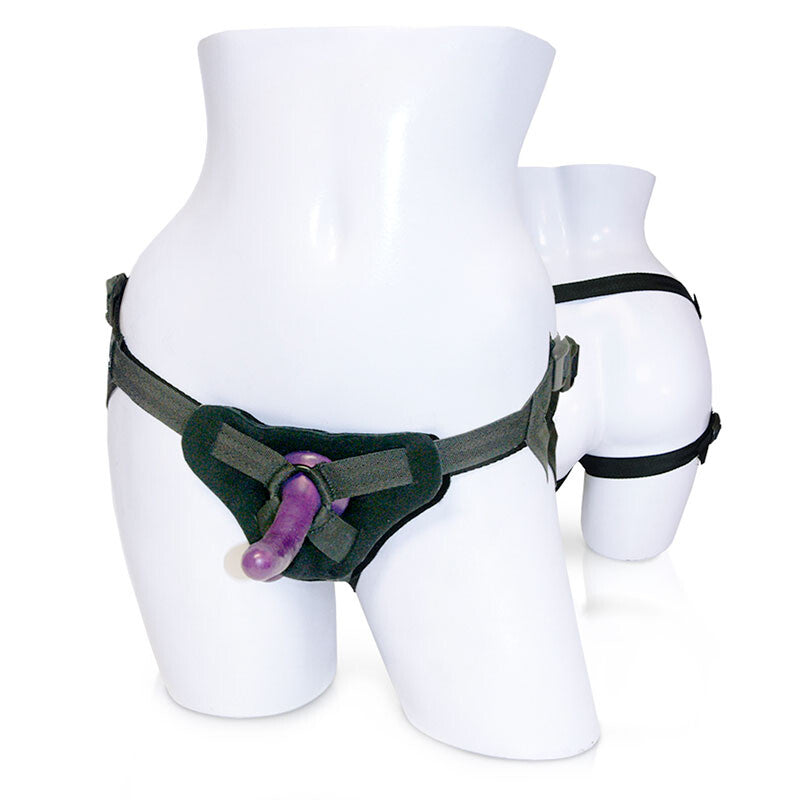 SportSheets New Cummers Strap On Dildo Kit featuring a harness and realistic dildo for versatile adult play.