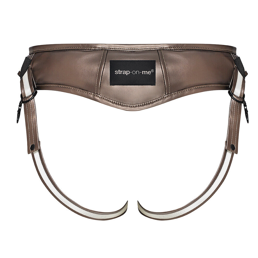 Strap On Me Desirous-sele in black faux leather, featuring adjustable straps and a sleek design for optimal comfort.