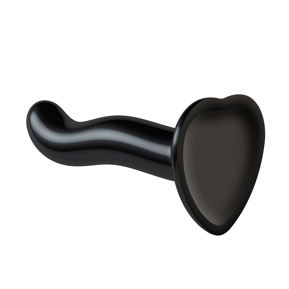 Strap On Me curved black dildo designed for prostate and G-spot stimulation, compact and ergonomically shaped.