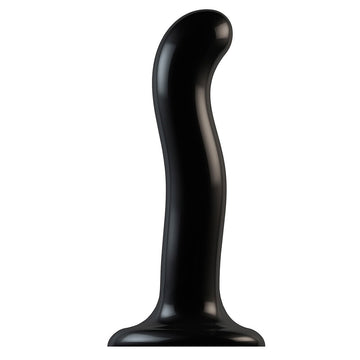 Strap On Me medium black dildo with a curved design for prostate and G-spot stimulation.