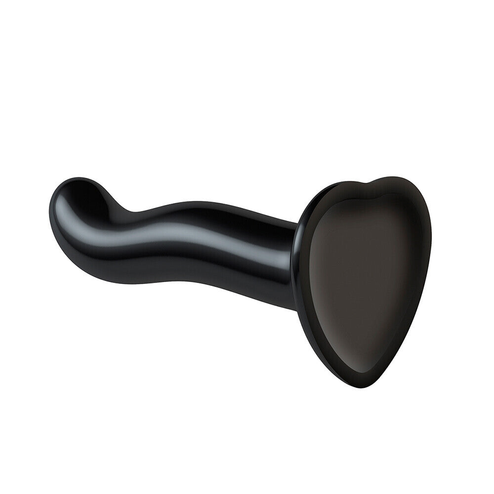 Strap On Me medium black curved dildo designed for prostate and G-spot stimulation, featuring a sleek, ergonomic shape.