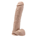 ToyJoy Get Real 11-inch flesh-colored dong with textured surface and balls for enhanced pleasure.