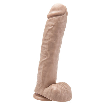ToyJoy Get Real 11-inch flesh-colored dong with textured surface and balls for enhanced pleasure.
