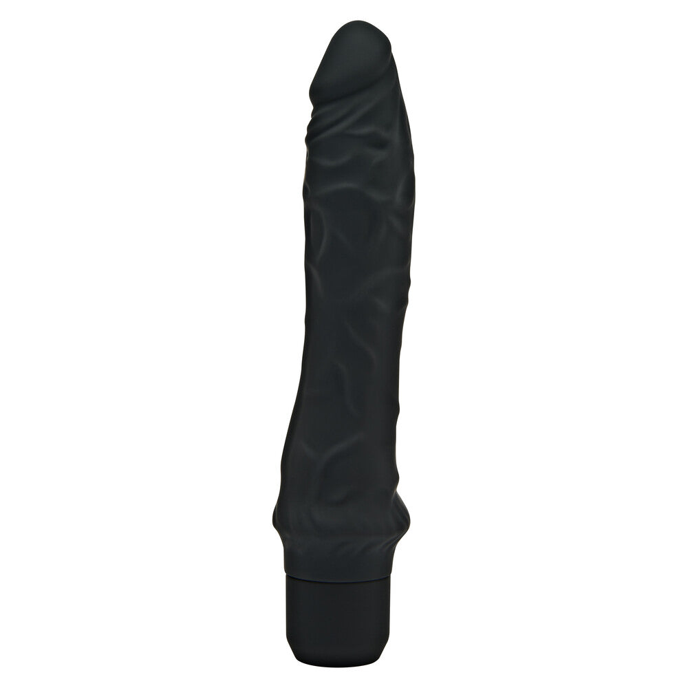 ToyJoy Get Real Classic silicone vibrator in sleek black color with a smooth, curved design for enhanced pleasure.