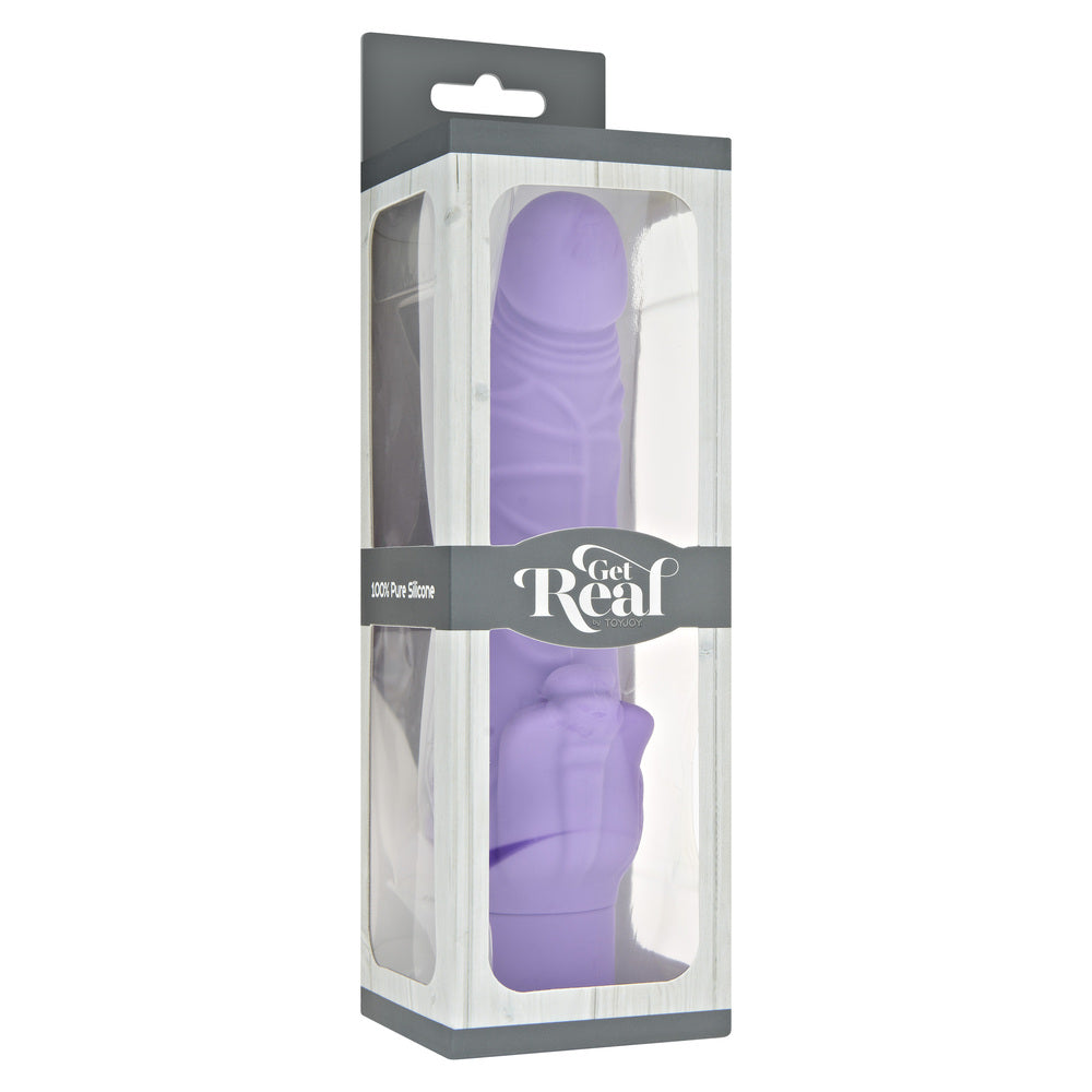 ToyJoy Get Real Klassisk Stim Vibrator in purple, showcasing its sleek design and textured surface for enhanced pleasure.