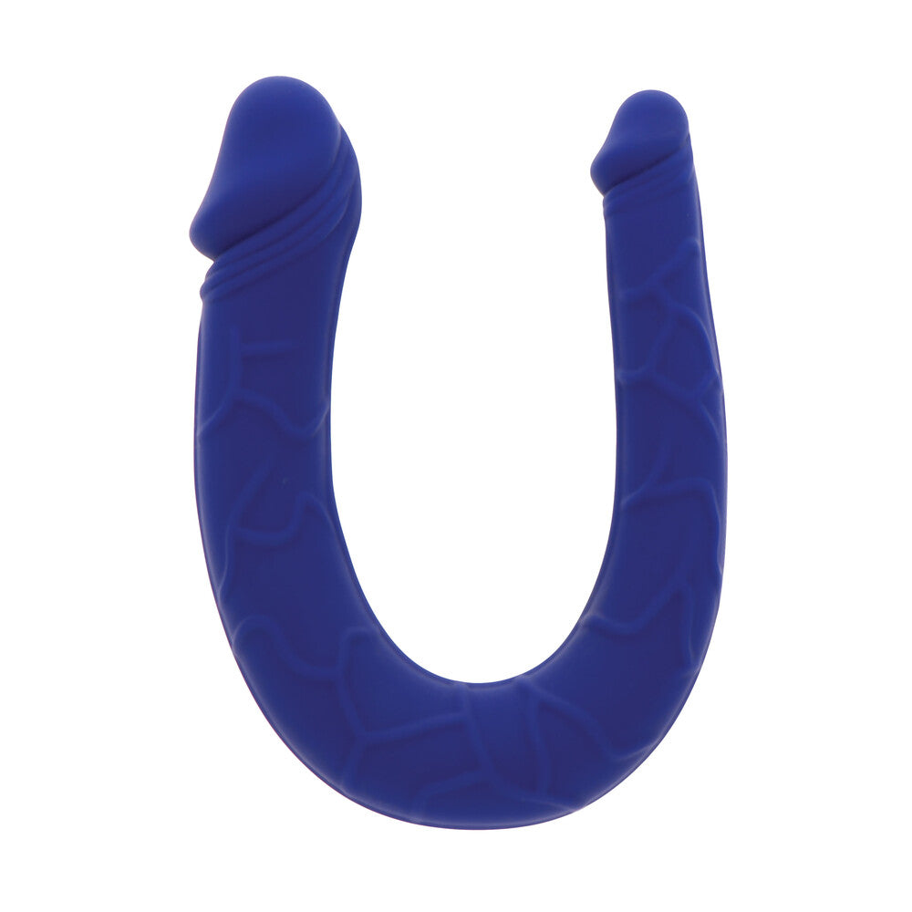 Realistic mini double dong in blue by ToyJoy, featuring lifelike textures and dual ends for versatile use.