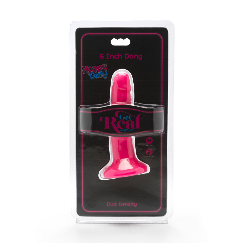 ToyJoy Happy Dicks Dong Dildo 6 inch in vibrant colors with realistic design and textured surface for enhanced pleasure.