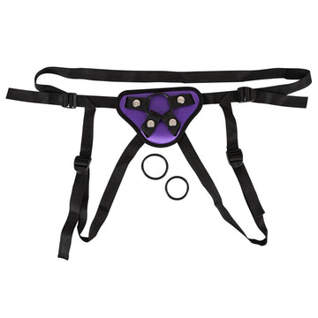 You2Toys purple and black universal harness strap with adjustable features for a secure fit.